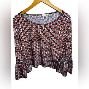 Max Studio Floral Bell‎ Sleeve Blouse - Size Large